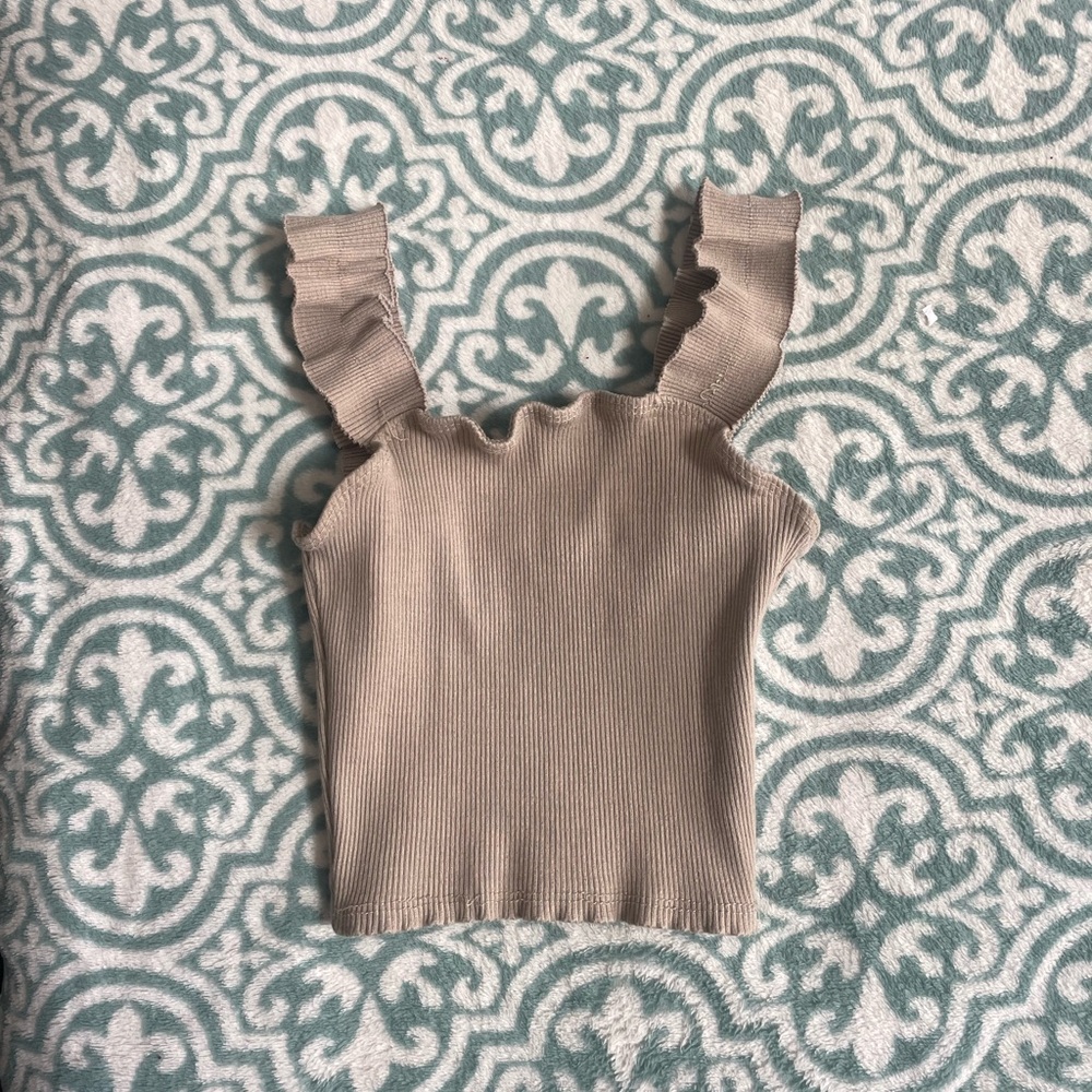 Taupe cropped tank top